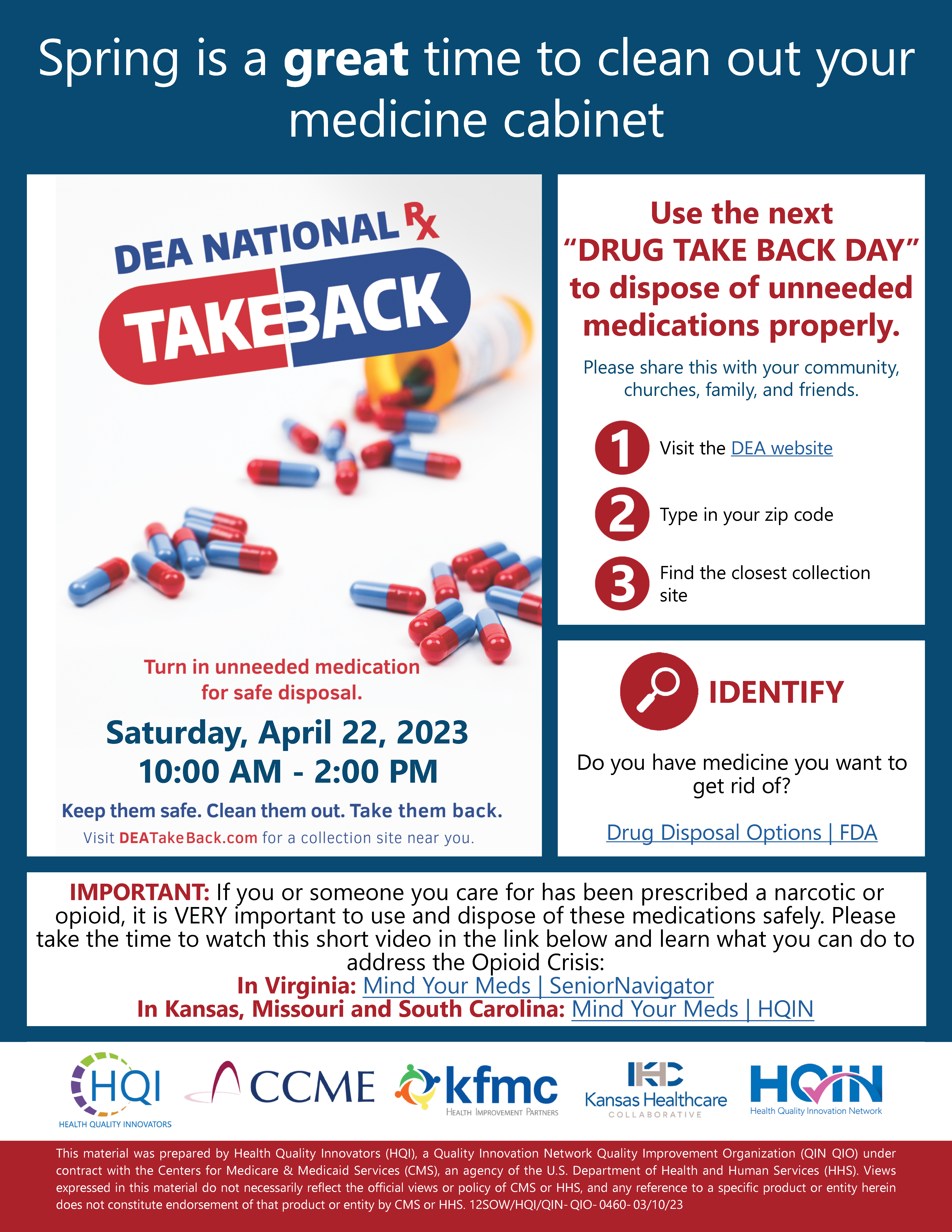 Spring 2023 Drug Take Back Day Flyercb