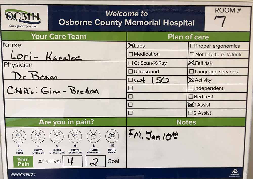 OCMH's white board.