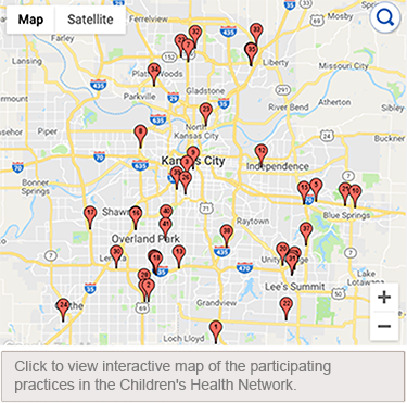 Click to view interactive map of the participating practices in the Children's Health Network.