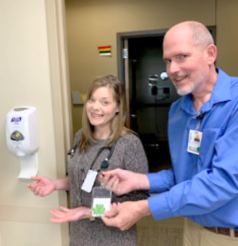 Staff at Hiawatha Community Hospital with the FROG badge.