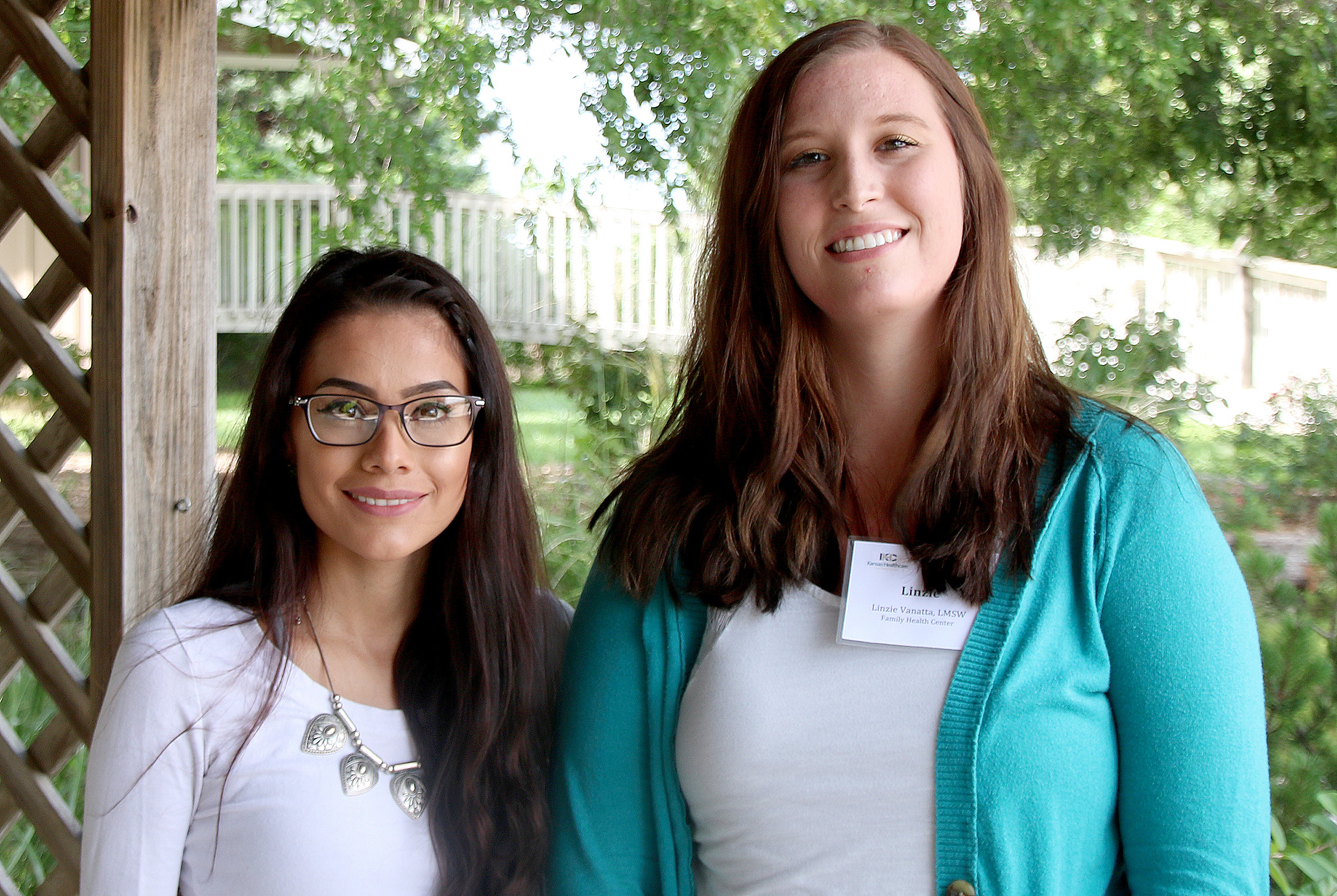 Team members from Family Health Center at Kearny County Hospital include Karla Davila and Linzie Vanatta (right). 